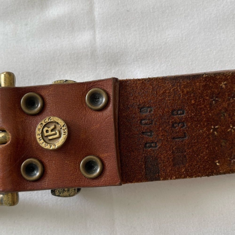 LEATHEROCK LR Dark Brown gold brass and black
Studded Belt size L 36 - Picture 5 of 10